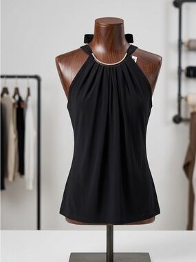 Joseph Ribkoff Black Jacket with Gold Chain Trim